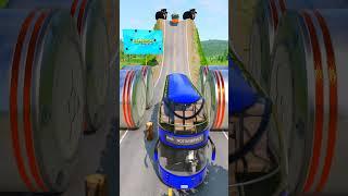 Buses & Truck vs Logs - BeamNG.Drive #beamngdrive #beamnbuster #shorts