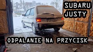 Montuje przycisk do odpalania w Subaru Justy '92