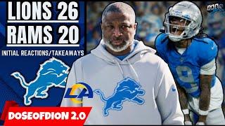 Lions Defense Is A PROBLEM... Jamo TAKES OFF/ New-Look Secondary: Lions 26-20 WIN Over Rams