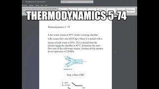 Thermodynamics 5-74 A hot-water stream at 80°C enters a mixing chamber with a mass flow rate of 0.5