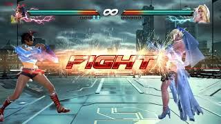 Tekken 7 josie (default 2) VS nina (default 2) G corp helipad (night) stage