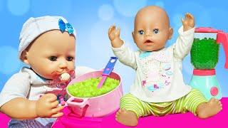 On lounasaika! Baby Annabell -nukke syö leluruokaa. Baby Born -nukke ja lelut.