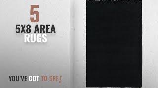 Top 10 5X8 Area Rugs [2018 ]: Unique Loom Solid Shag Collection Jet Black 5 x 8 Area Rug (5' x 8')