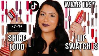 *NEW* NYX SHINE LOUD PRO PIGMENT LIP SHINE + NATURAL LIGHTING LIP SWATCH & WEAR TEST| MagdalineJanet