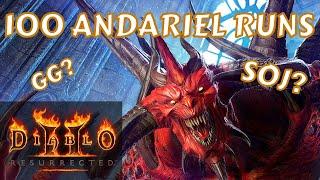 100 ANDARIEL RUNS - Did we get an SOJ? - Diablo 2 Resurrected