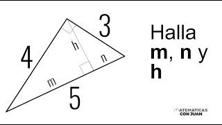 HALLA LAS MEDIDAS DESCONOCIDAS DEL TRIÁNGULO RECTÁNGULO. Triángulos Semejantes