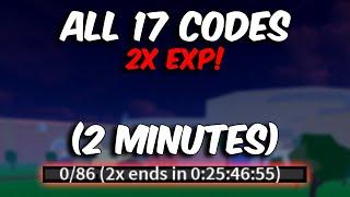 *NEW* All 17 2x ( DOUBLE EXP ) Codes In 2 Minutes...! (Blox Fruits)