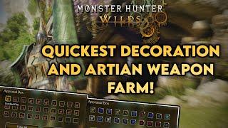 MH WILDS -  QUICKEST WAY TO FARM DECORATIONS + ARTIAN WEAPONS (Nightflower Pollen)