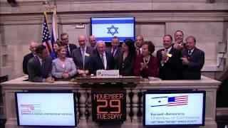 29 November 2011 America-Israel Friendship League (AIFL) at the NYSE rings NYSE Opening Bell