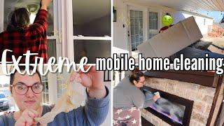 EXTREME REALISTIC MOBILE HOME CLEANING | mobile home homemaking | let’s get this double wide clean!