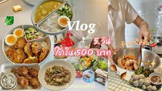 Vlog ทำอาหาร 5 วันใช้เงิน 500 บาท,จ่ายตลาดซื้อของ,ทำไก่ทอดเกาหลี,ข้าวยำไก่ซี้ด,ยำขนมจีนปลาทู ep.4