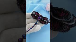 Luxury brooch / Dragonfly brooch/ Брошь стрекоза / Crystal Dragonfly / Purple brooch