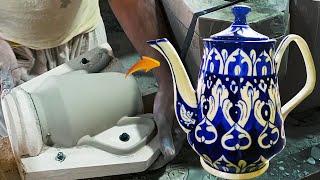 How to make a Handmade  Teapot II 300-Year-Old Blue Pottery Making Process II Multani art