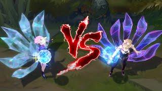 KDA ALL OUT 아리 VS KDA 아리 롤 스킨 비교 [KDA ALL OUT Ahri VS KDA Ahri Skin]