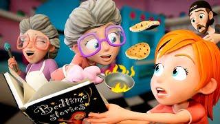 BEDTiME STORiES with Rita & Betty!!  new Cooking Show cartoon! night time routine with Adley and Dad