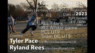 Turner Anderson 2021 RLL Lacrosse Highlight Video