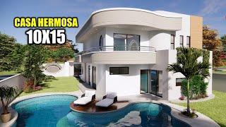 CASA MODERNA CON DOS DORMITORIOS Y UNA GRAN PISCINA (RVL CASAS 2024)