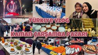 Türkiye Vlog | Kaman Sebze Pazarı | Neler Aldım? | Köy Hayatı | Züccaciye Turu | Temizlik | Rutin