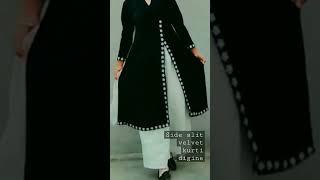 Velvet side slit kurti degine #dressdesign #fashionstyle #velvetkurtidesign#viralvideo