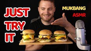 ASMR EATING BRATWURST BURGERS SO PERFECT & TASTY MUKBANG