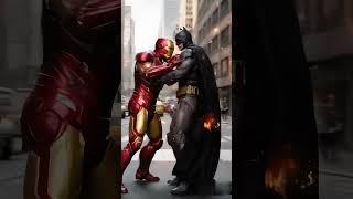 Iron Man vs Batman point-blank Unibeam | DC MCU superheroes realistic AI trailer music video style