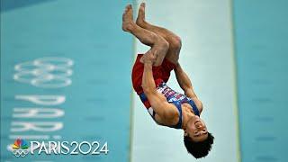 Asher Hong calm and composed on vault in Paris Olympic qualification | NBC Sports