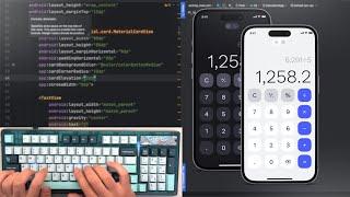 ASMR Programming Android - Coding Calculator App UI In Android Studio - No Talking