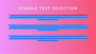 How to disable text selection HTML, CSS || #WEB CODIAN