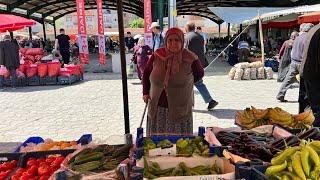 Annem ile pazar alışverişi Taşköprü cuma pazarı