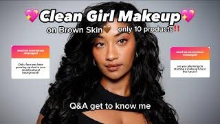 ELEVATED CLEAN GIRL MAKEUP ON BROWN SKIN ONLY 10 PRODUCTS 