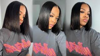 EASY 5 MINUTE GLUELESS BOB WIG INSTALL  ft. Ashimary Hair