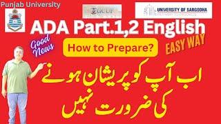 BA ADA Part.1,2 English Preparation Annual 2025 Exams Punjab University/Sargodha University/GCUF