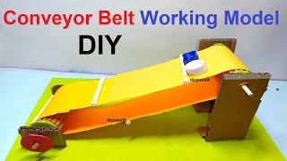 conveyor belt working model science project - diy - simple and easy | DIY pandit