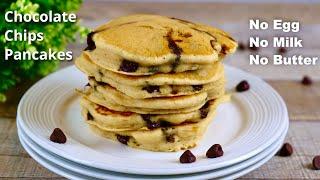 Chocolate Chips Pancakes | No Egg No Milk No Butter Pancakes