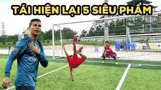 Thử Thách Bóng Đá tái hiện 5 siêu phẩm của Ronaldo , Quang Hải U23 Việt Nam và các cầu thủ thế giới