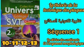 la théorie de la tectonique des plaques /univers plus 2AC pages 10/11/12/13نظرية تكتونية الصفائح