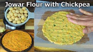 JOWAR FLOUR with CHICKPEA roti recipe | Jowar Paratha/roti recipe | Sorghum millet recipe