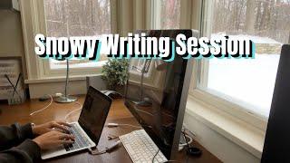 1 Hour Snowy Real Time Writing Session With Typing Sounds // Write With Me