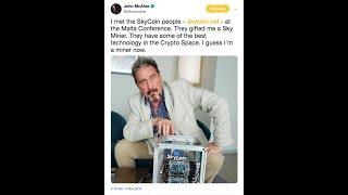 John Mcafee Gets Skycoin Tattoo...Skycoin Pumps