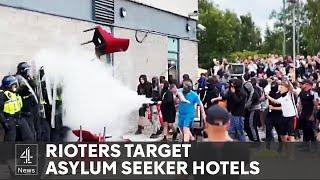 Rioters attack hotel housing asylum seekers amid far-right violence