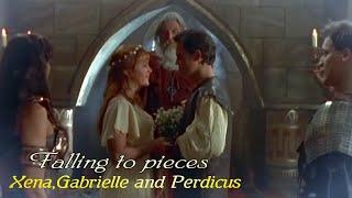 Xena,Gabrielle and Perdicus - Falling to pieces