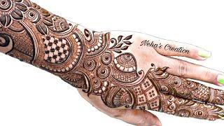 ARABIC + FLORAL MEHANDI DESIGN ll henna tutorial ll Nehas creation  beautiful floral  mehndi design