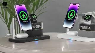 Casebus 5 in 1 Wireless Charger,Wireless Charging Station,for Phone&iWatch&AirPods,with Night Light