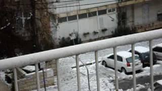 At Machon Meir - Snowing in Jerusalem - Part I