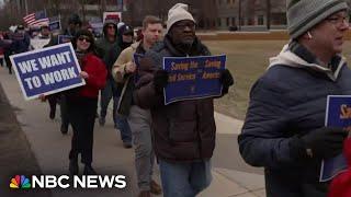 Protests over veterans laid off as part of Trump’s cuts to federal bureaucracy