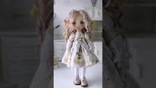 Textile art doll handmade 11 inches