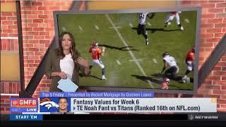 Kay Adams fantasy values fro Week 6