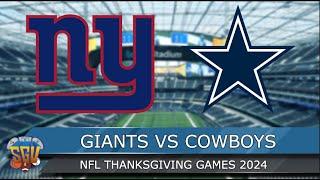 New York Giants vs Dallas Cowboys - NFL Thanksgiving 2024 - Full Game Highlights (Madden 25 Sim)