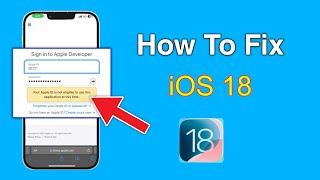 your apple id is not eligible to use this application at this time ios 18 | apple id is not eligible