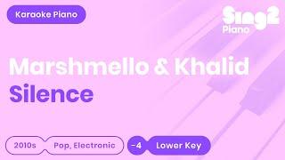 Marshmello, Khalid - Silence (Lower Key) Karaoke Piano